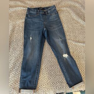 Judy Blue Dark Blue Distressed Boyfriend Jean